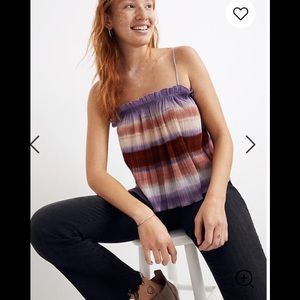 NWT madewell  Micropleat Tank Top Ombré Rainbow
